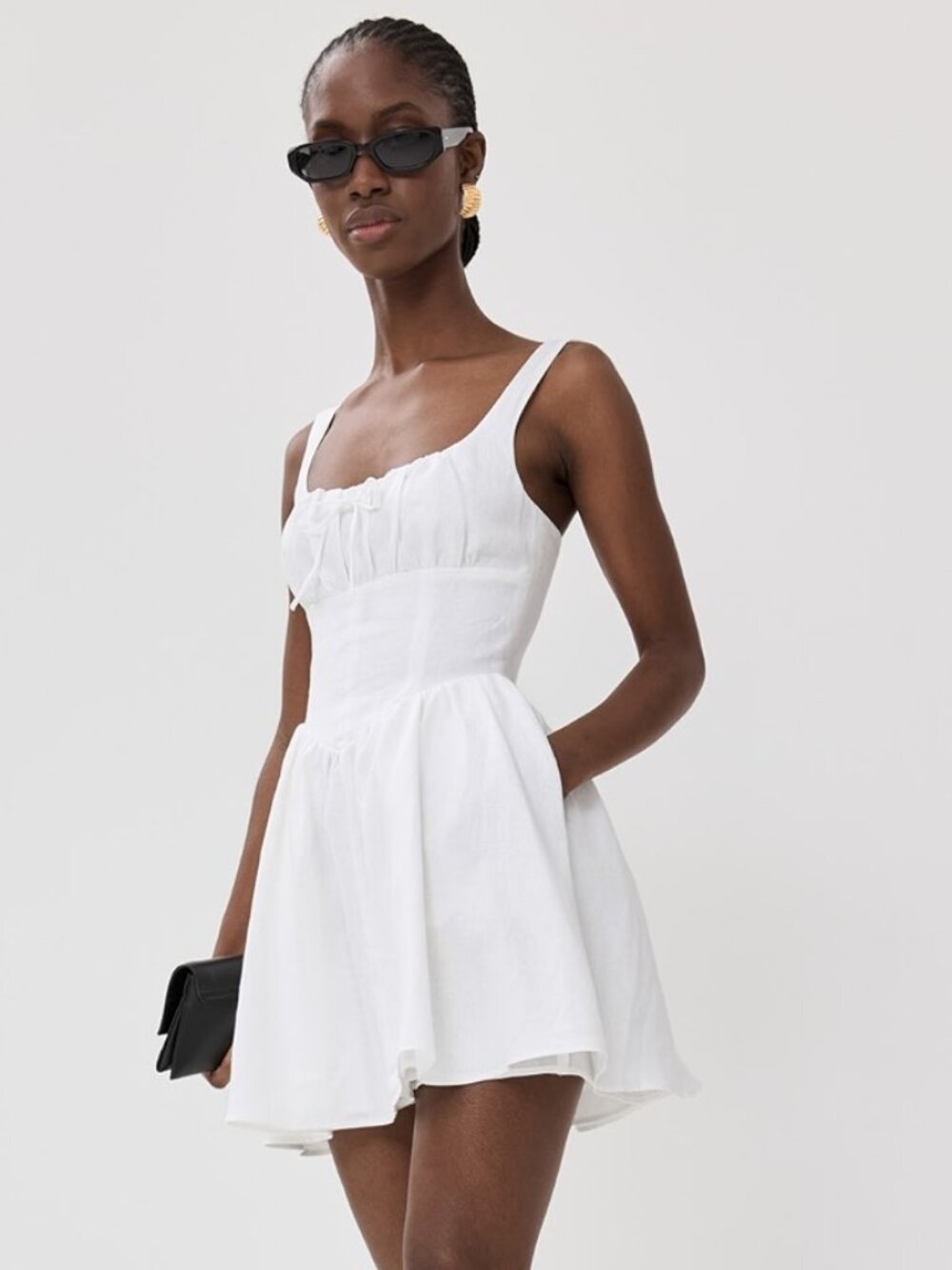 Reformation Daria Linen Mini Dress | A-Line | Smocked | Made in USA | Size 10